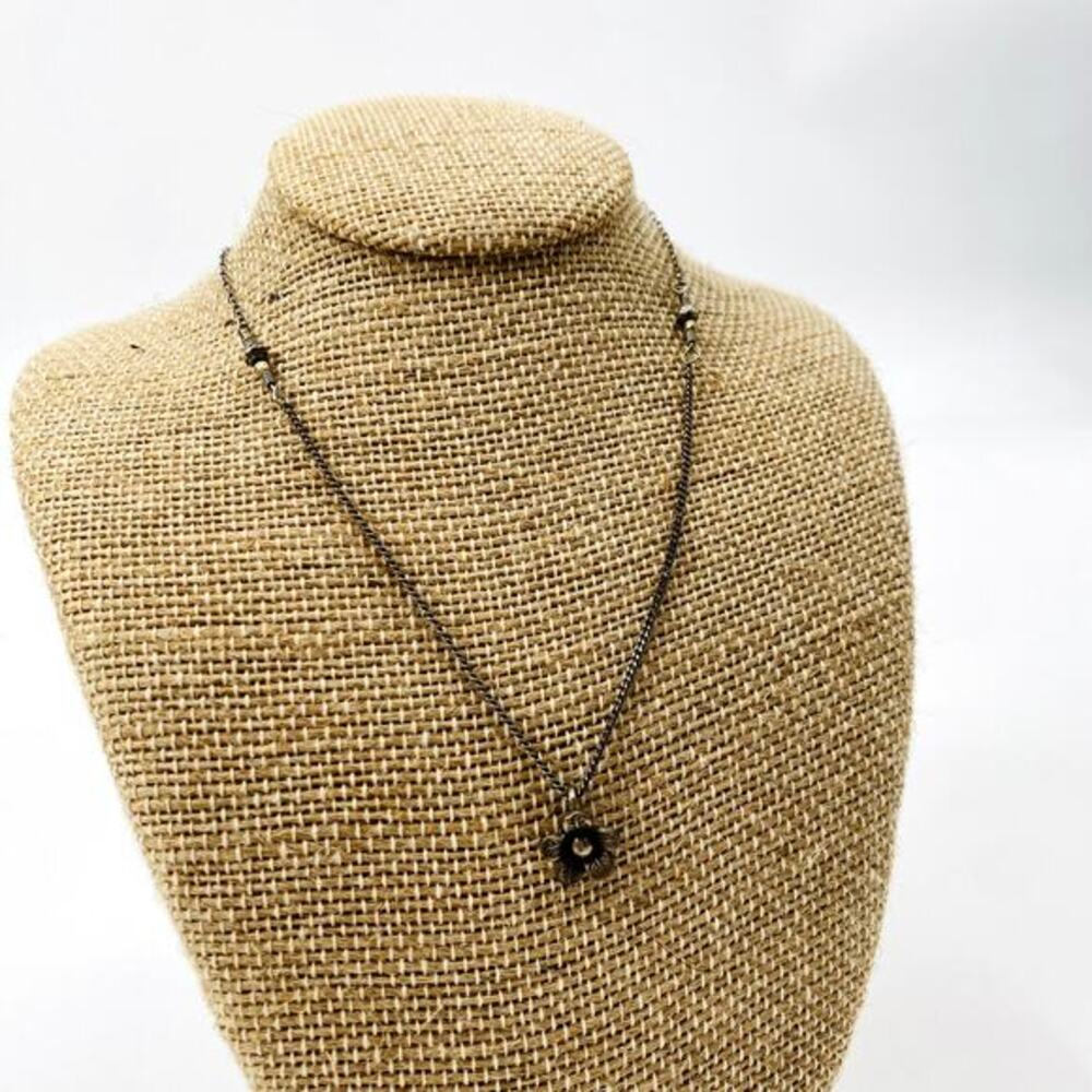 Silver-Tone‎ Floral Pendant Necklace